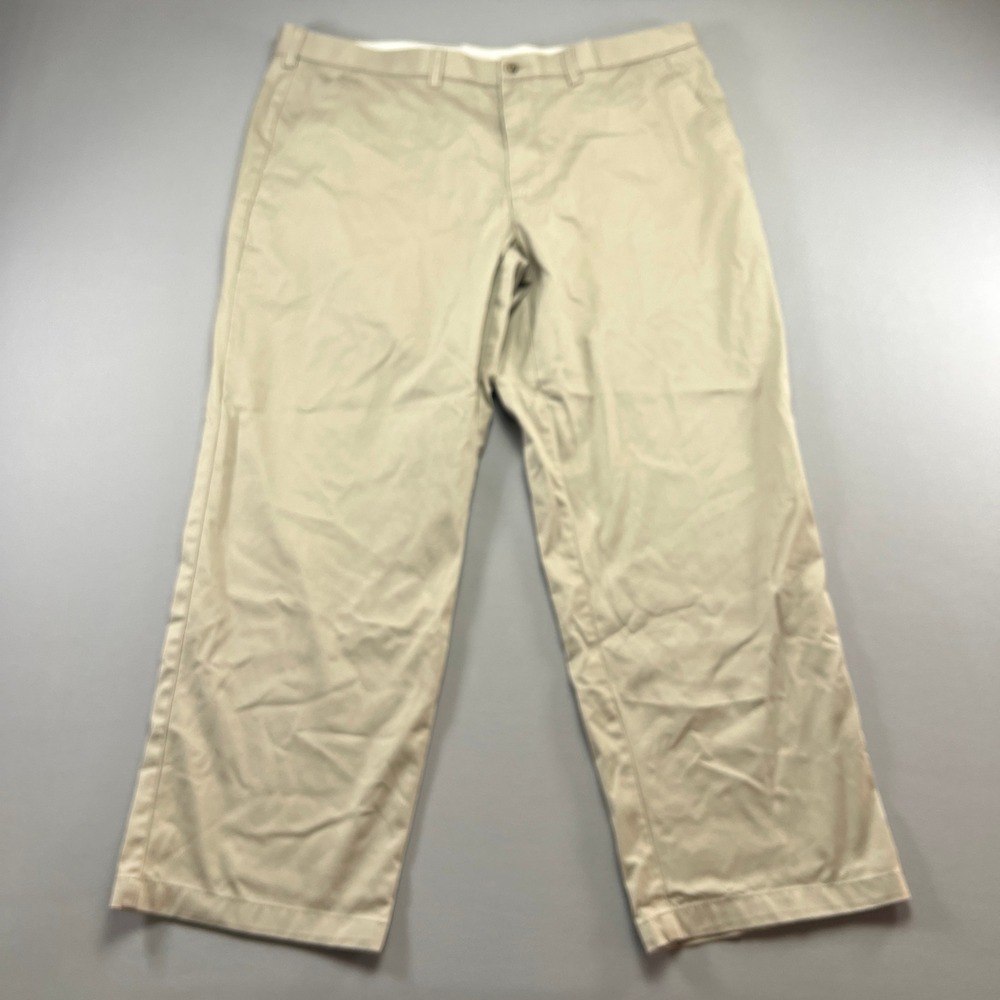 George Chino Pants Mens 42x30 Beige Cotton Stretch Straight Leg Golf Performance